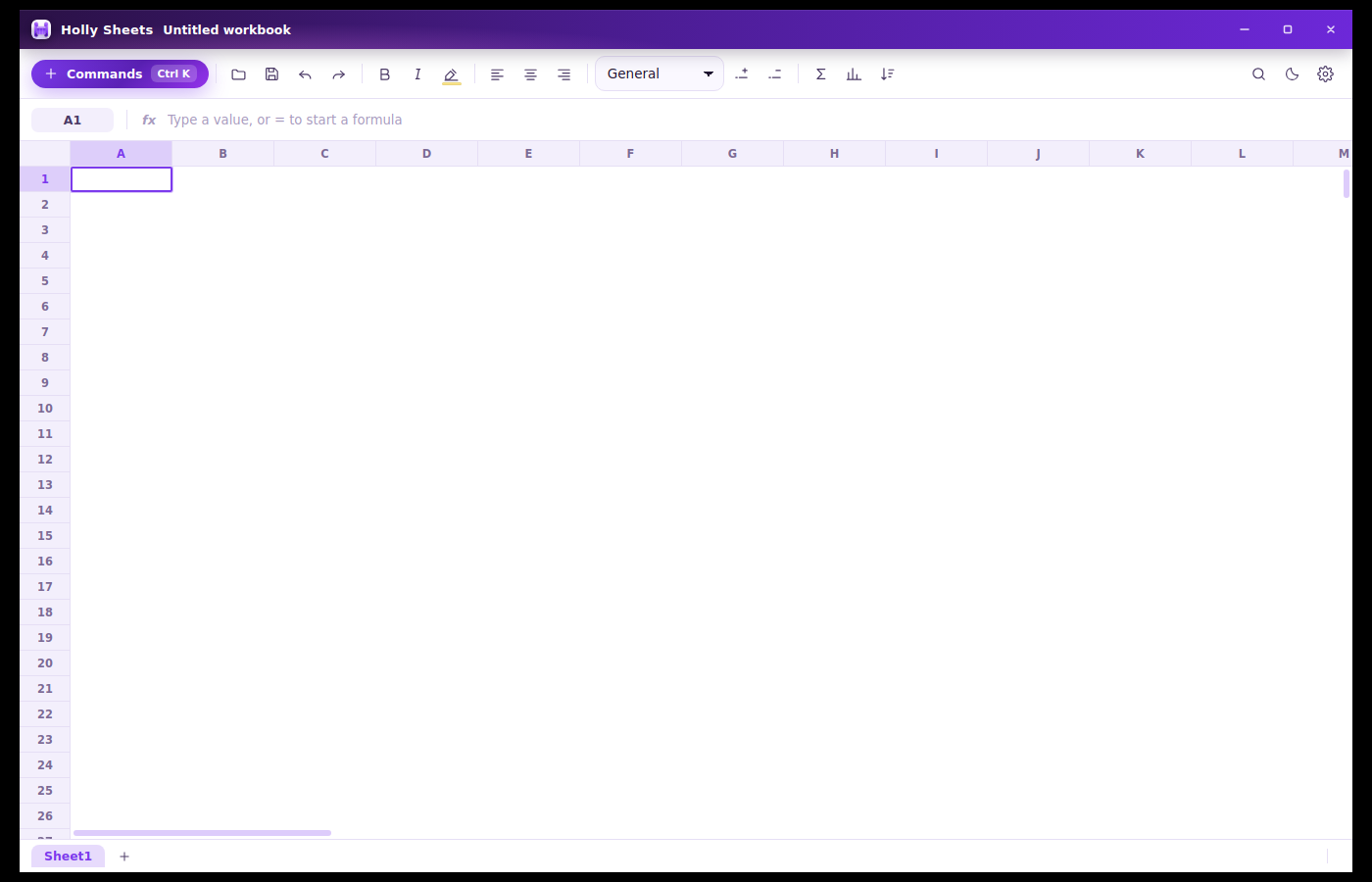 Archived Holly Sheets application interface